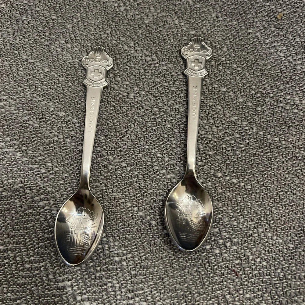 ROLEX Lucerne/Geneve Bucherer Switzerland Collectors Spoon Set Lot of 2
